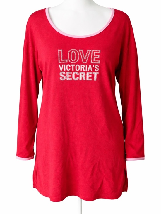 Victoria's Secret Tops - Victoria's Secret Red Long Sleeve Tee/PJ sleep top/dress size medium